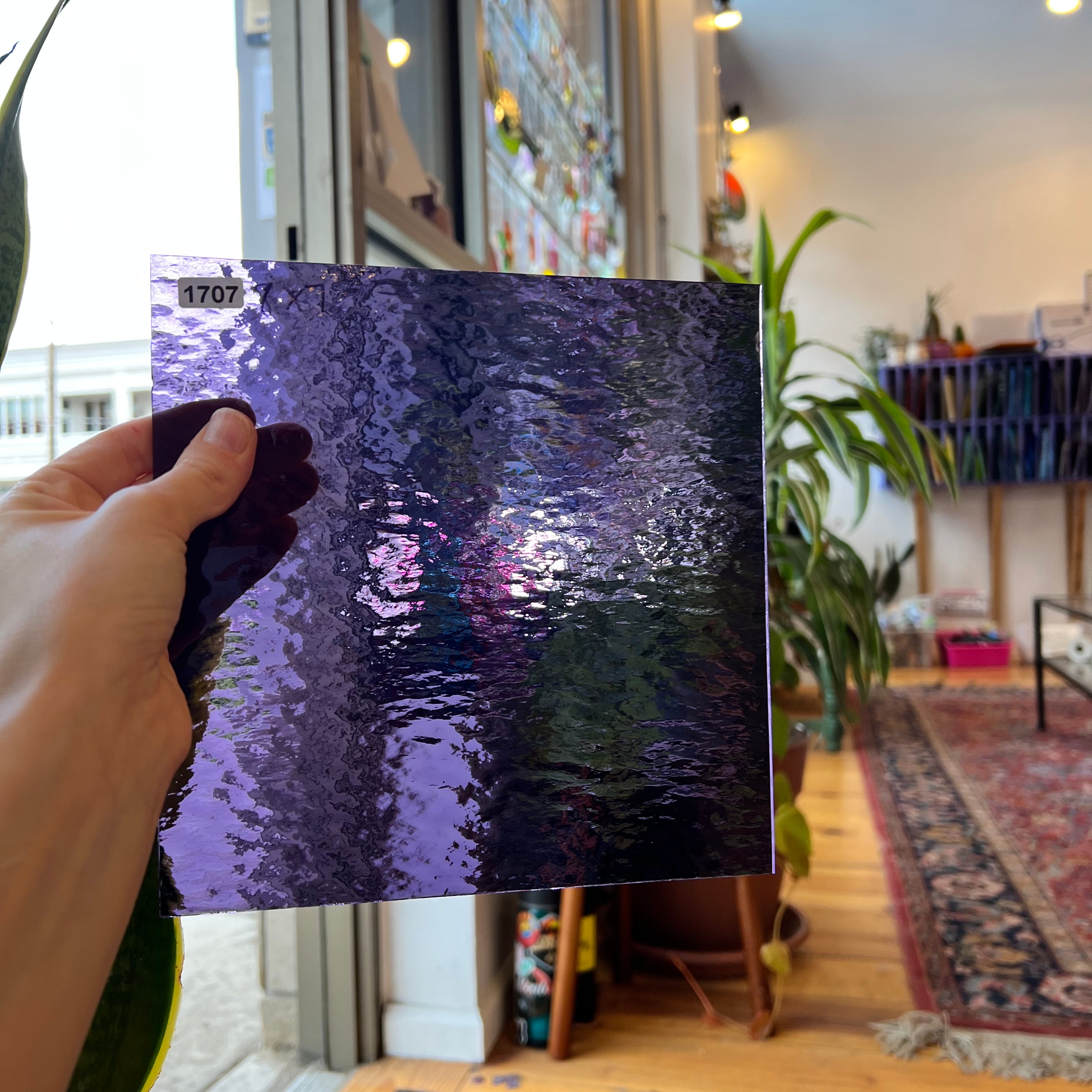 Grape Purple Rough Rolled Oceanside Fusible 96 COE (OGT 543.2RRF) Sheet Glass Colorado Glassworks