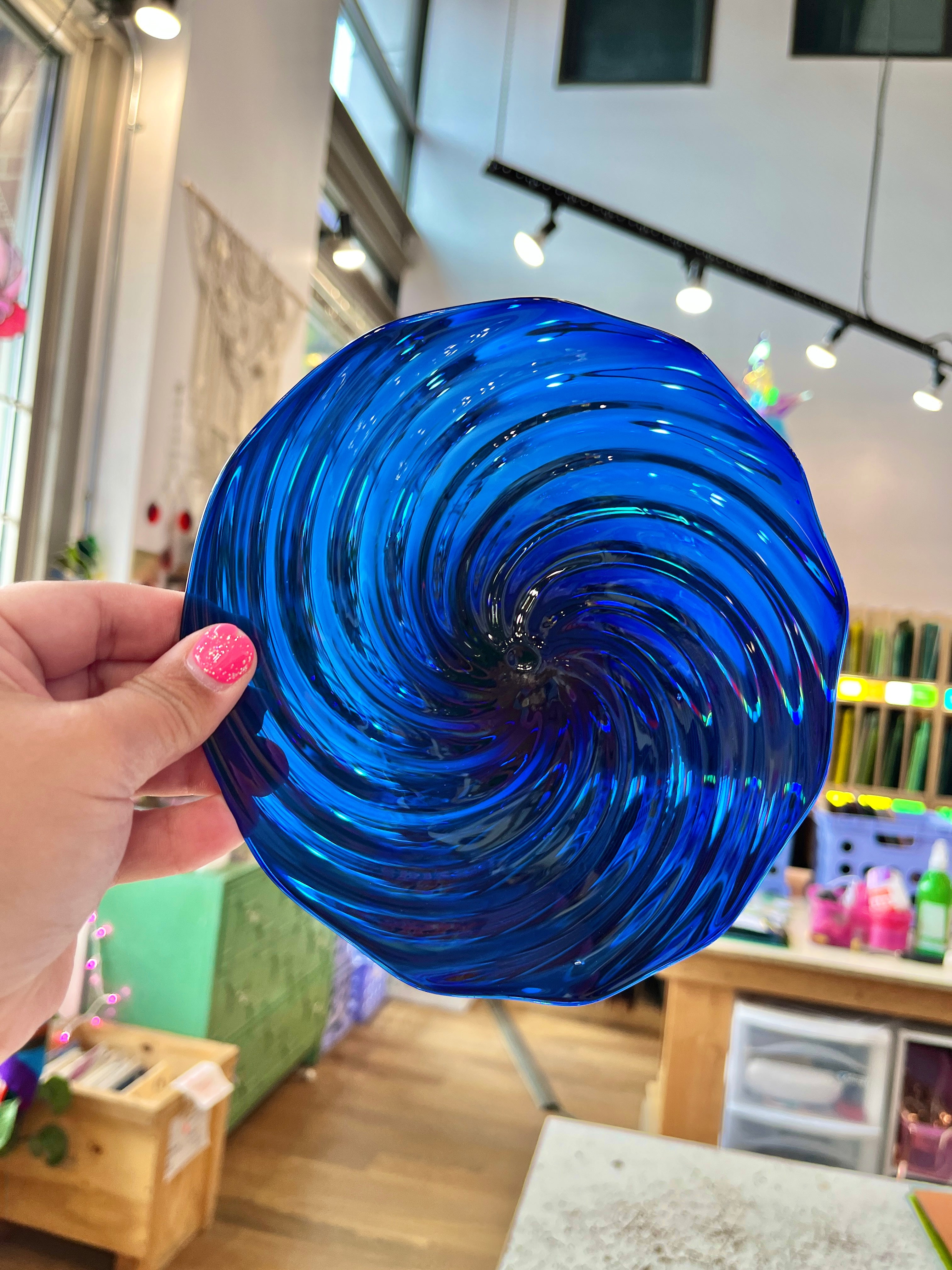 The Blue Man Rondel Sheet Glass Colorado Glassworks