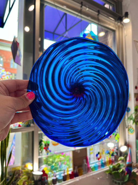 South Pole Swirl Rondel Sheet Glass Colorado Glassworks