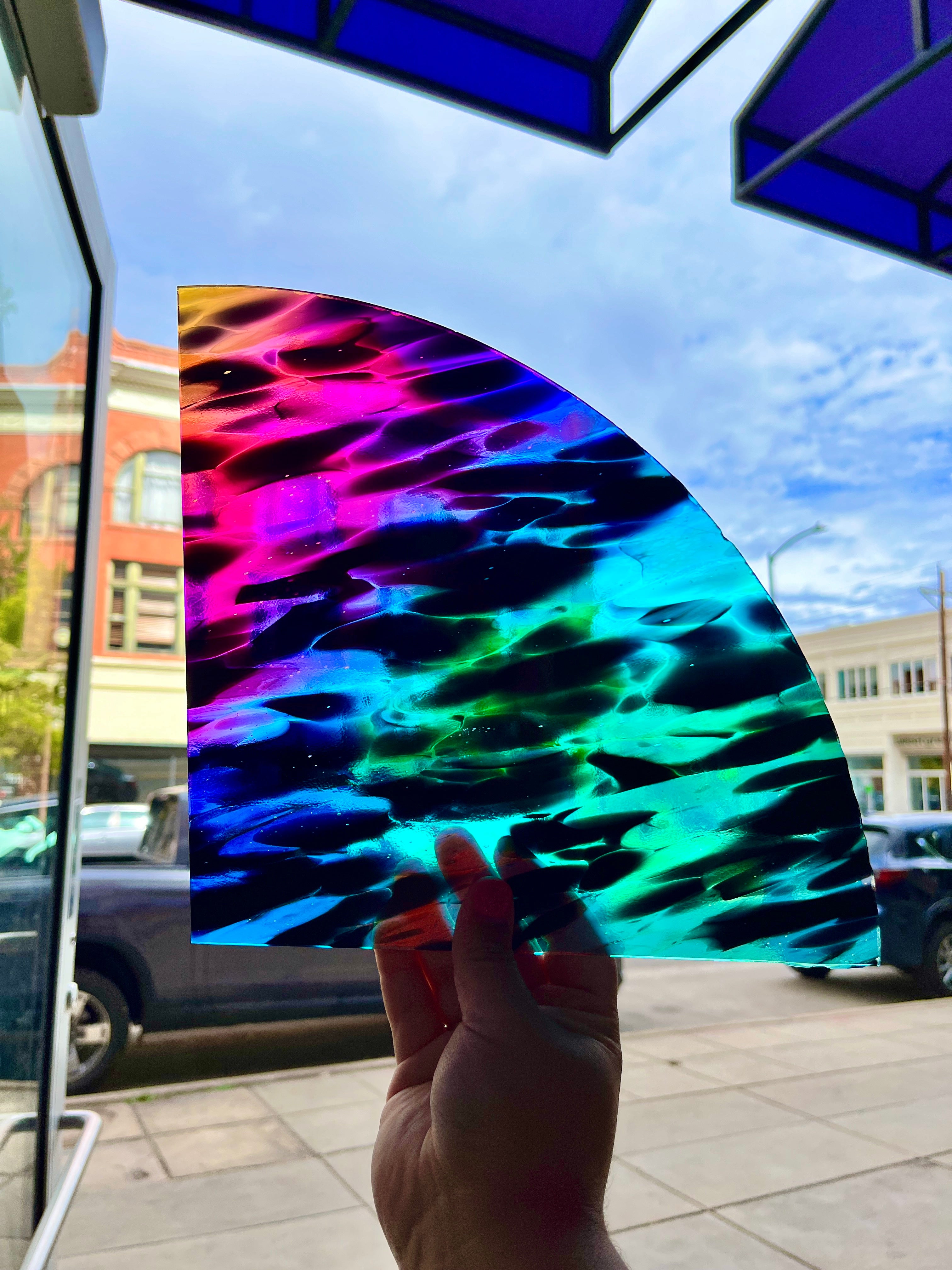 Dichroic Murano w/Rainbow-1 96 COE 1/4 Sheet Glass (S) Colorado Glass Works D