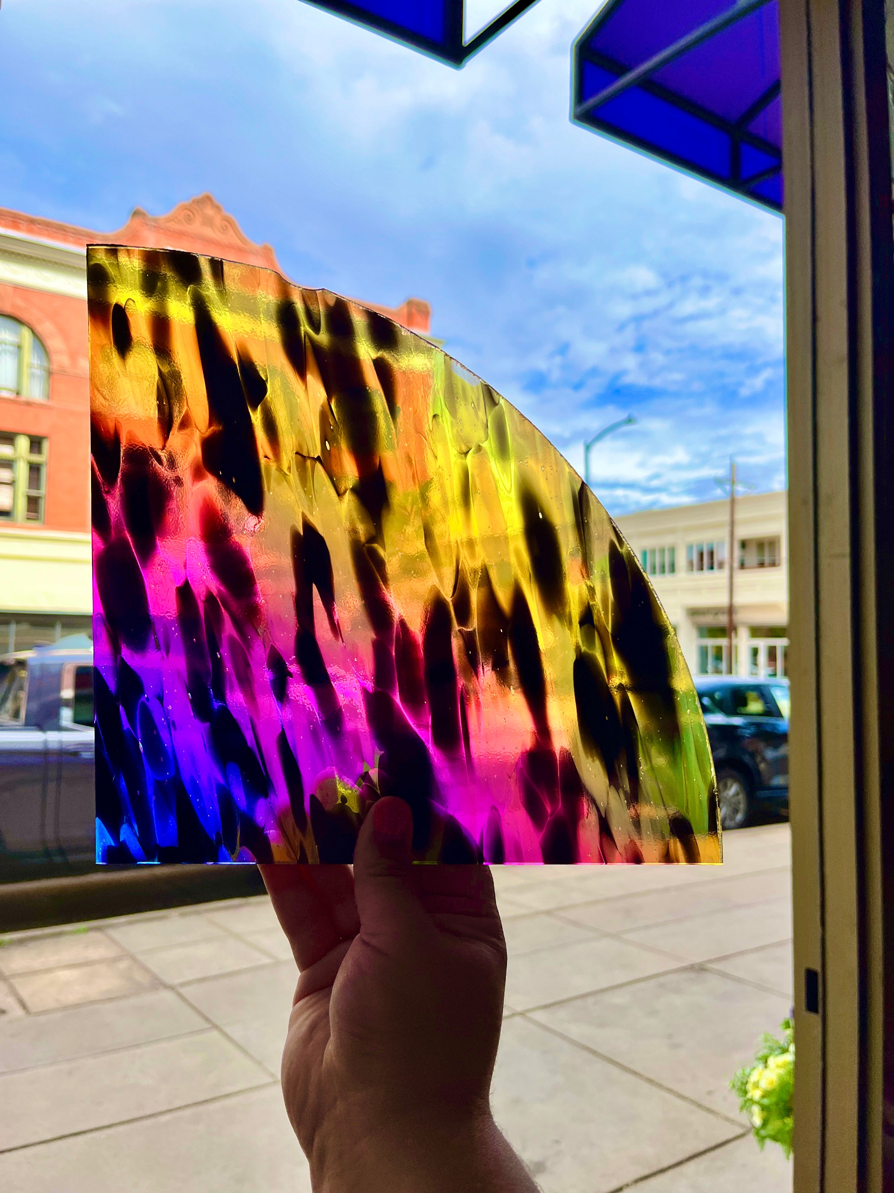 Dichroic Murano w/Rainbow-1 96 COE 1/4 Sheet Glass (S) Colorado Glass Works A