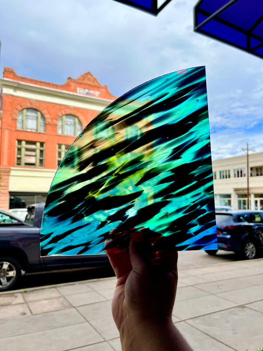 Dichroic Murano w/Rainbow-1 96 COE 1/4 Sheet Glass (S) Colorado Glass Works