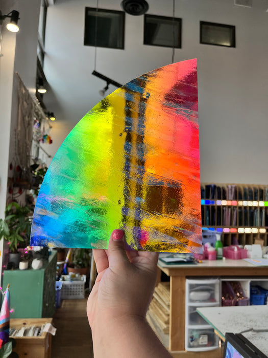 Dichroic Murano w/Rainbow-1 96 COE 1/4 Sheet Glass (S) Colorado Glass Works