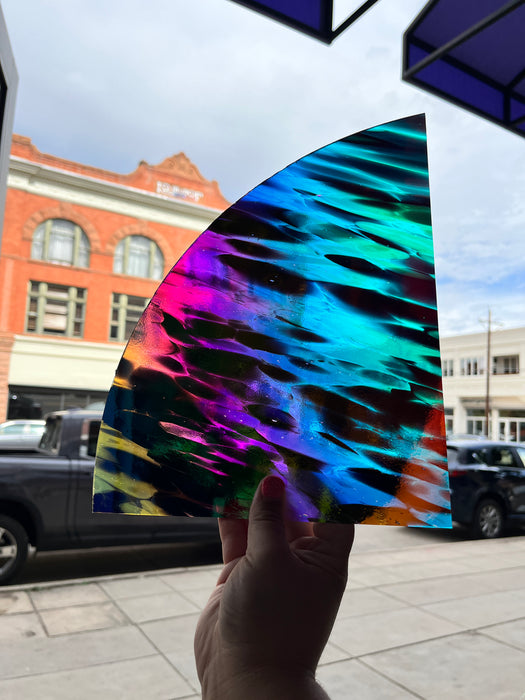Dichroic Murano w/Rainbow-1 96 COE 1/4 Sheet Glass (S) Colorado Glass Works