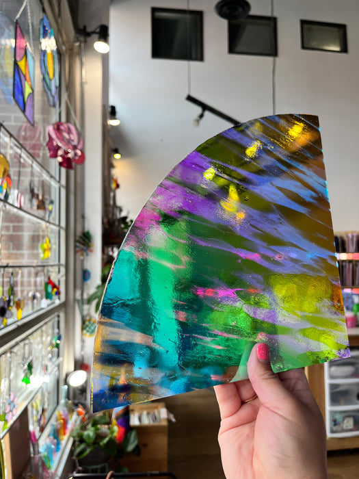 Dichroic Murano w/Rainbow-1 96 COE 1/4 Sheet Glass (S) Colorado Glass Works
