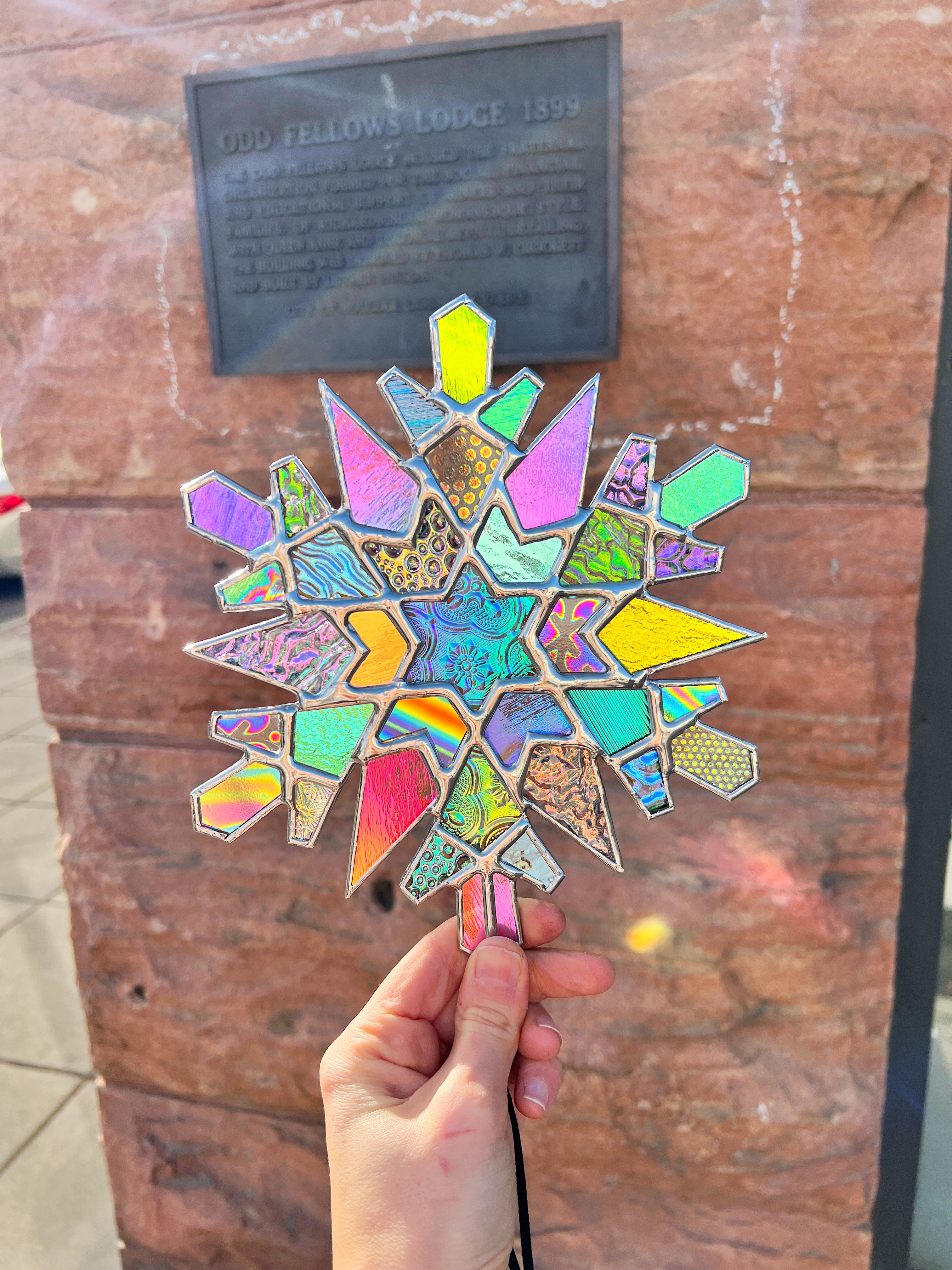 Rainbow Snowflake 1 Finished Pieces Colorado Glassworks