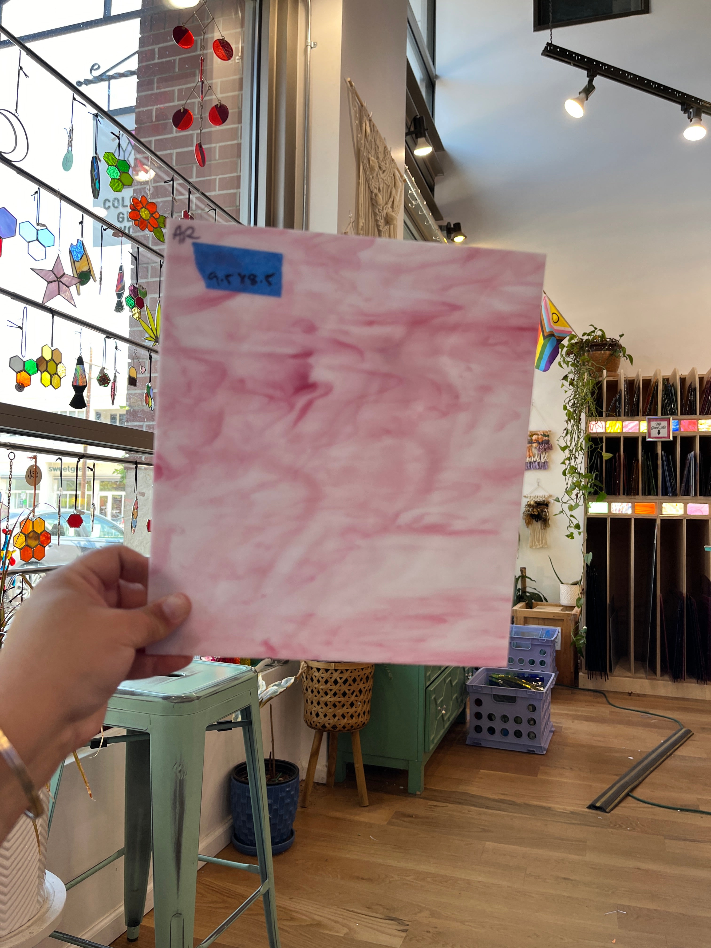 Armstrong Pink and White Wispy Discontinued (S) Sheet Glass Armstrong   