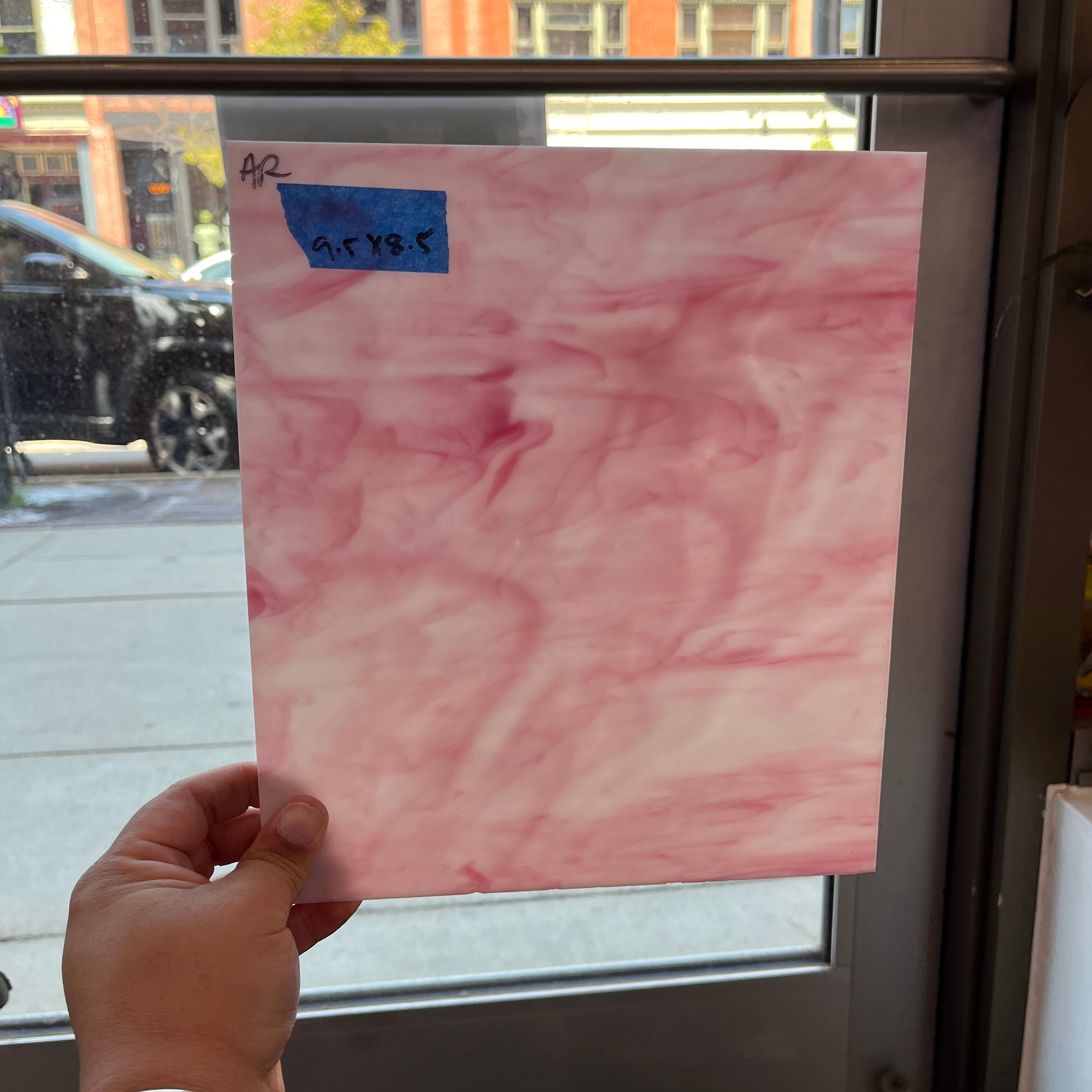Armstrong Pink and White Wispy Discontinued (S) Sheet Glass Armstrong   
