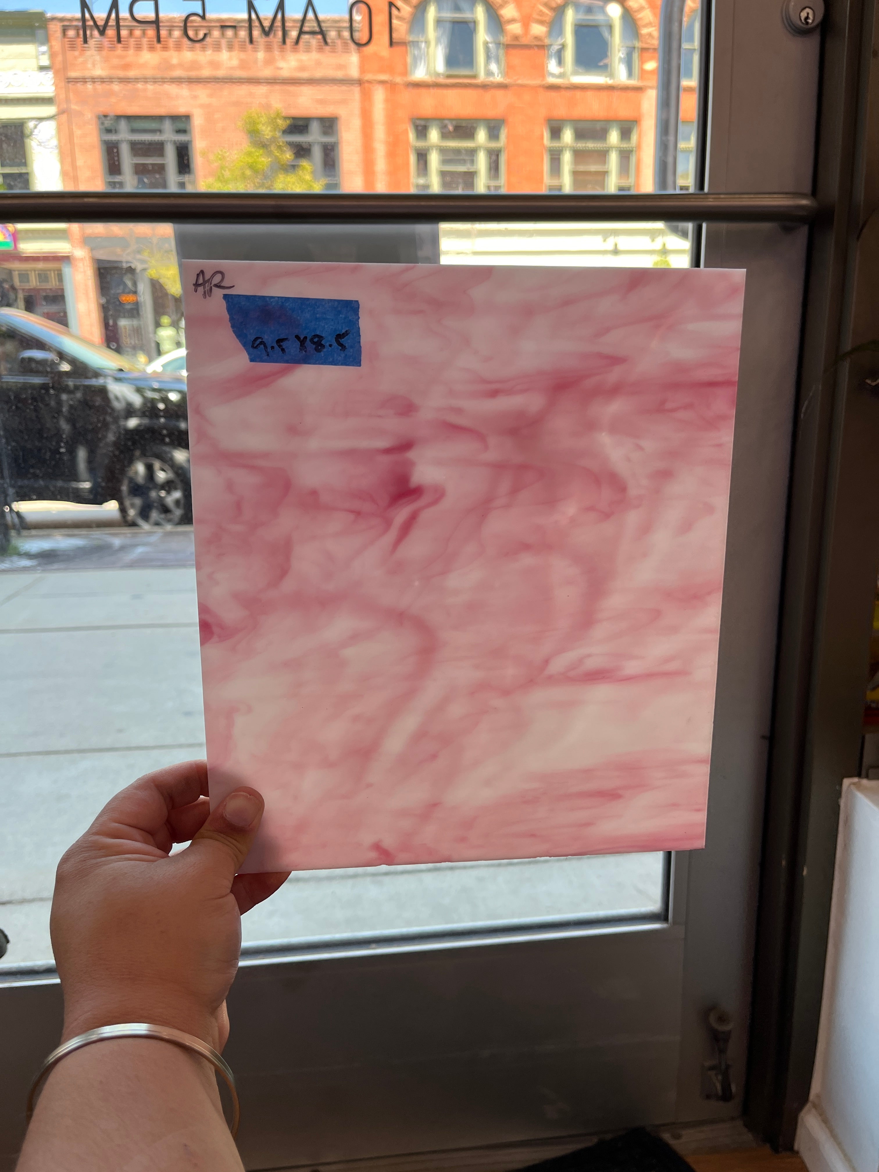 Armstrong Pink and White Wispy Discontinued (S) Sheet Glass Armstrong   