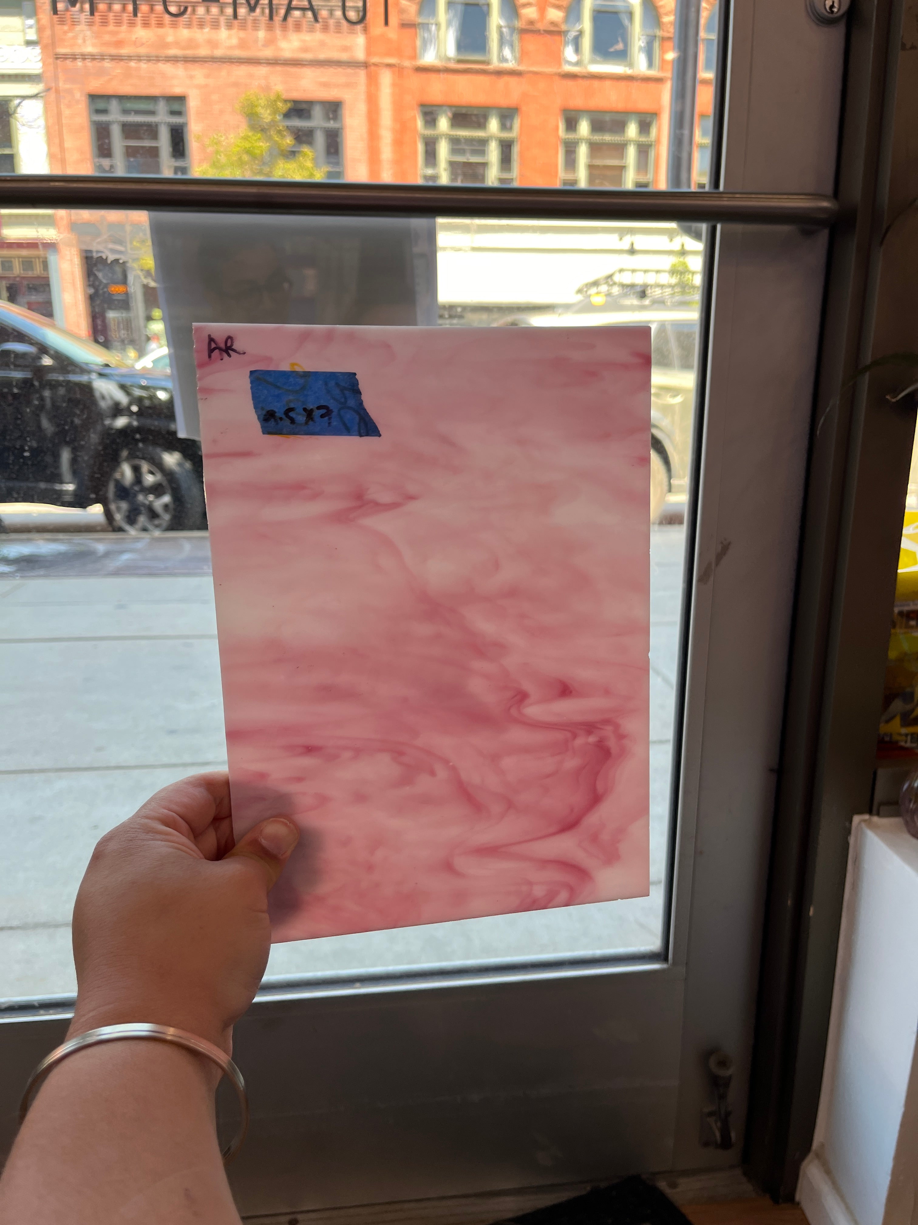 Armstrong Pink and White Wispy Discontinued (S) Sheet Glass Armstrong   