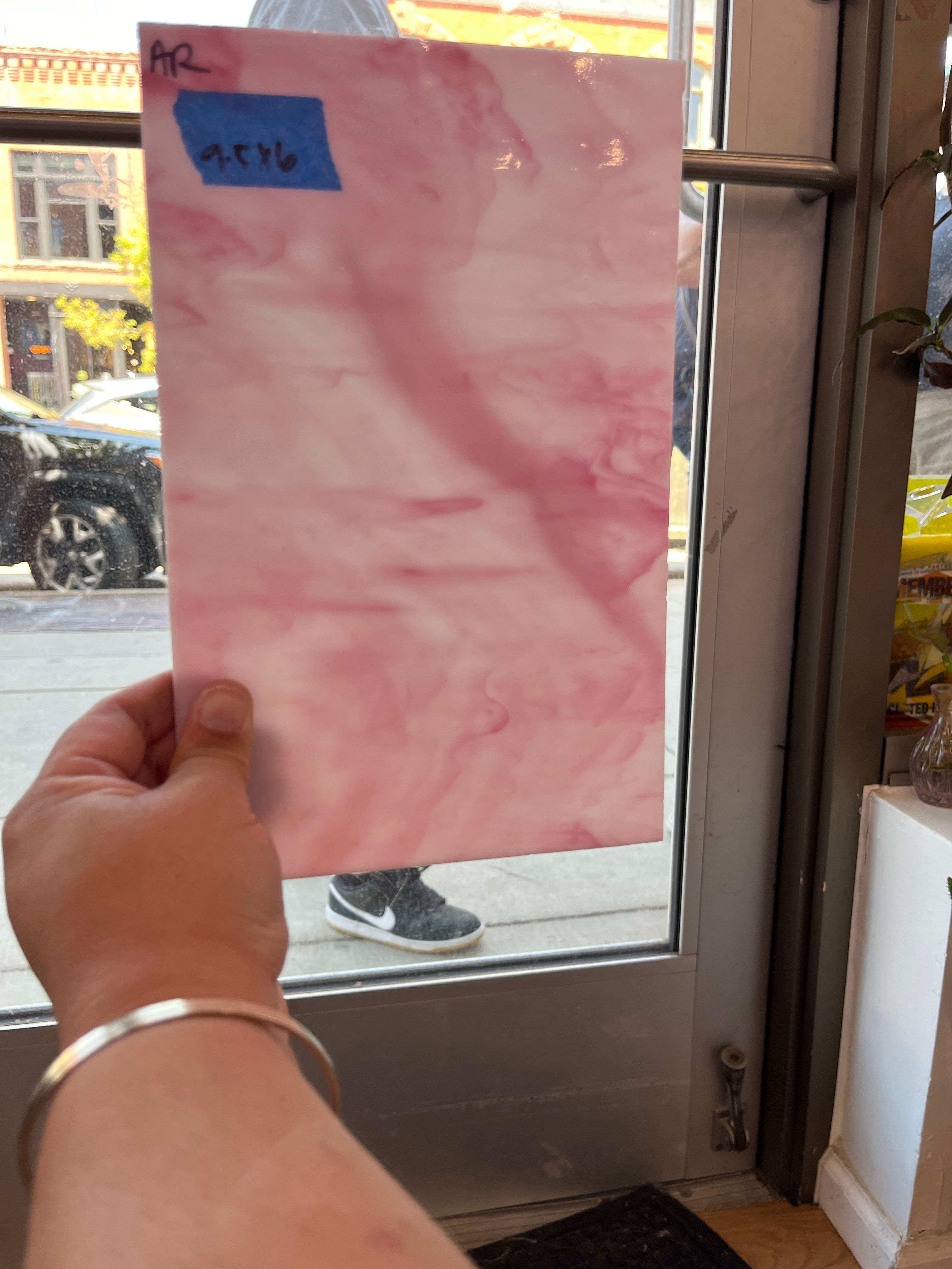 Armstrong Pink and White Wispy Discontinued (S) Sheet Glass Armstrong   