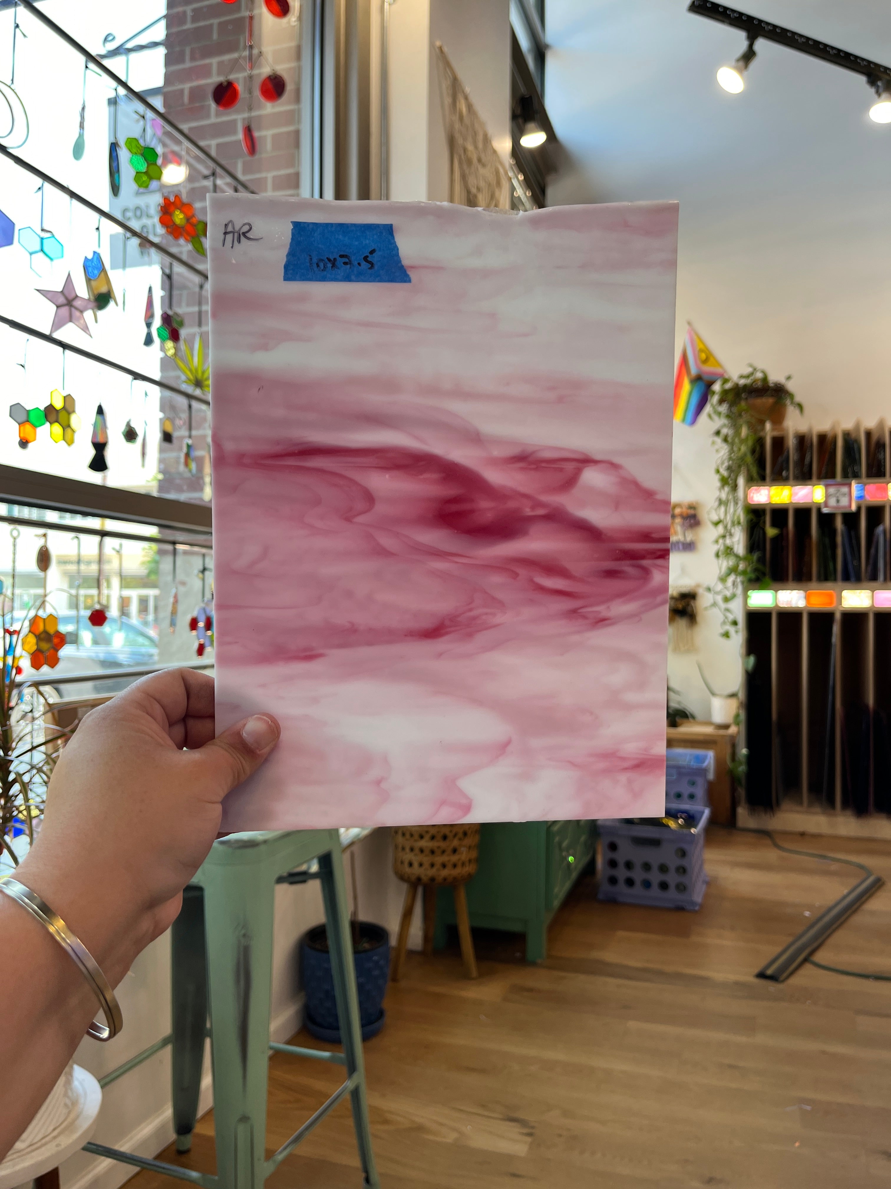 Armstrong Pink and White Wispy Discontinued (S) Sheet Glass Armstrong   