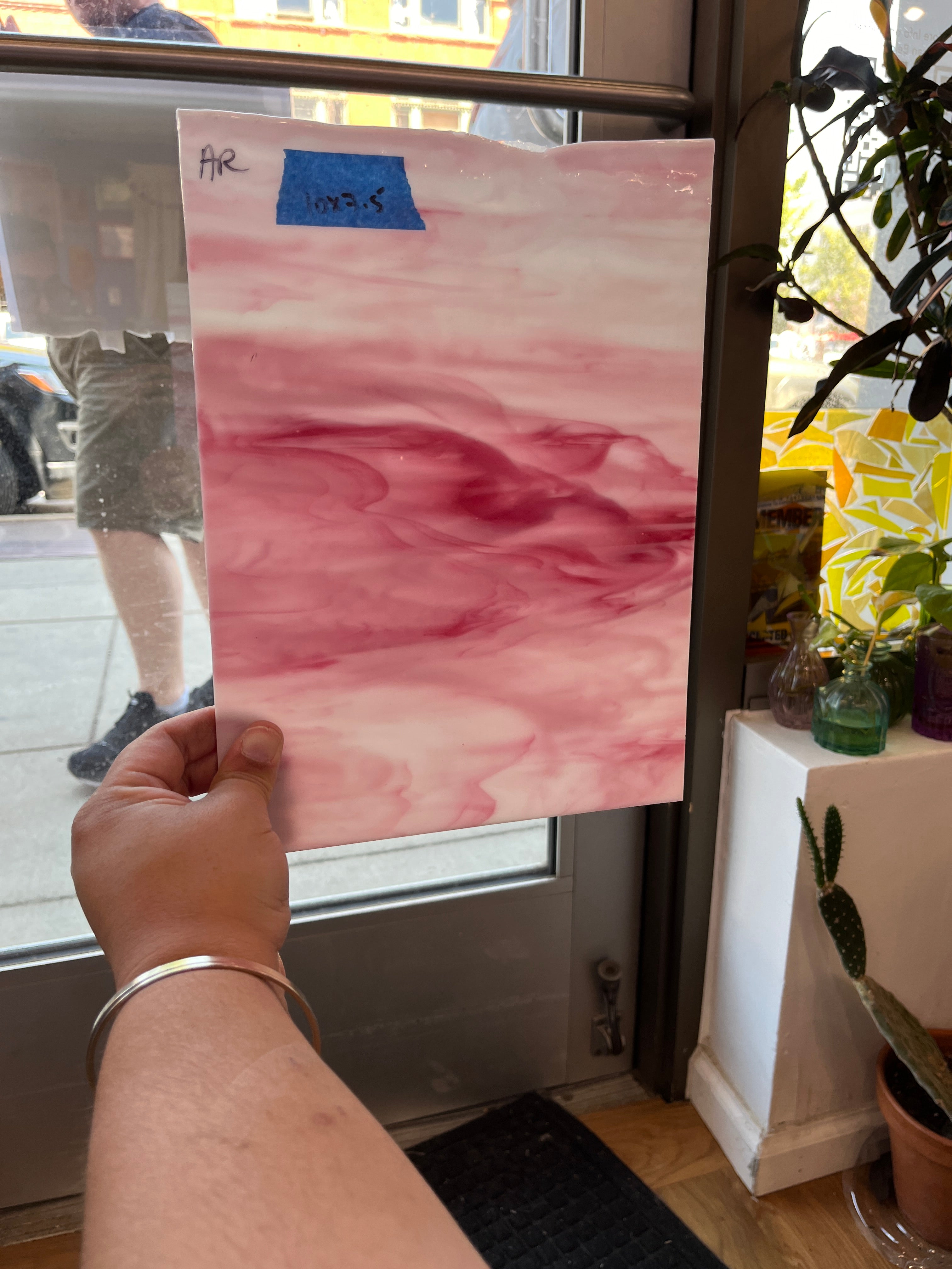Armstrong Pink and White Wispy Discontinued (S) Sheet Glass Armstrong   