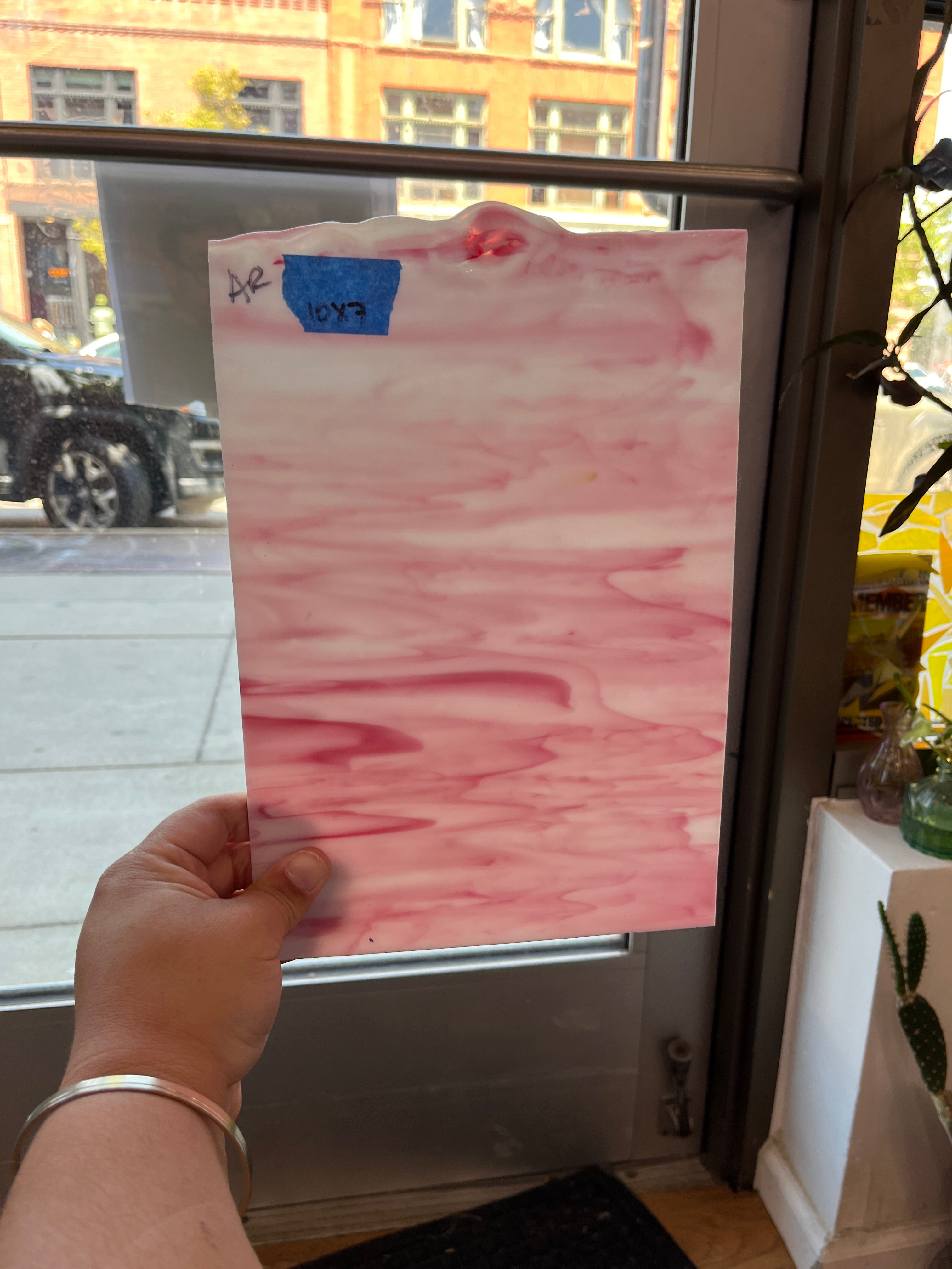 Armstrong Pink and White Wispy Discontinued (S) Sheet Glass Armstrong   