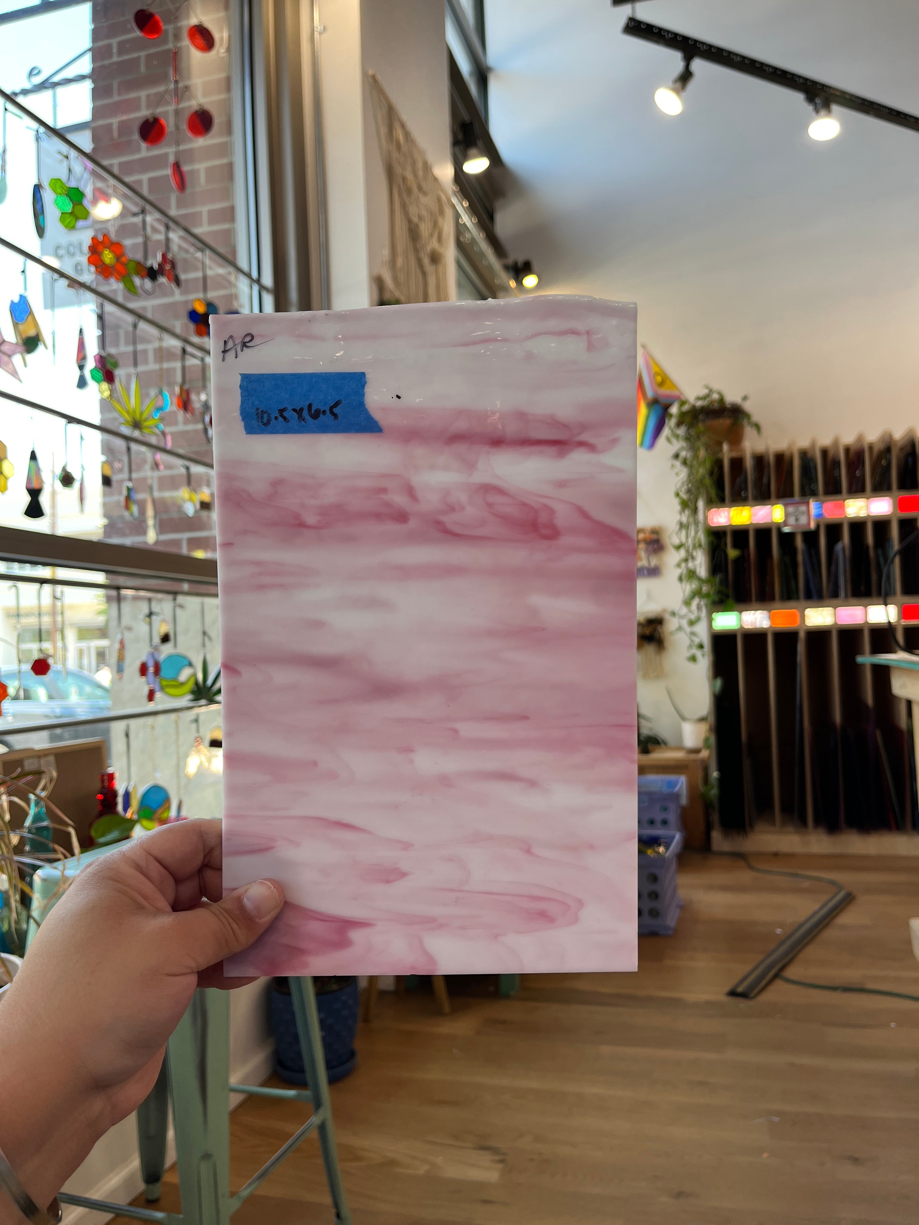 Armstrong Pink and White Wispy Discontinued (S) Sheet Glass Armstrong   