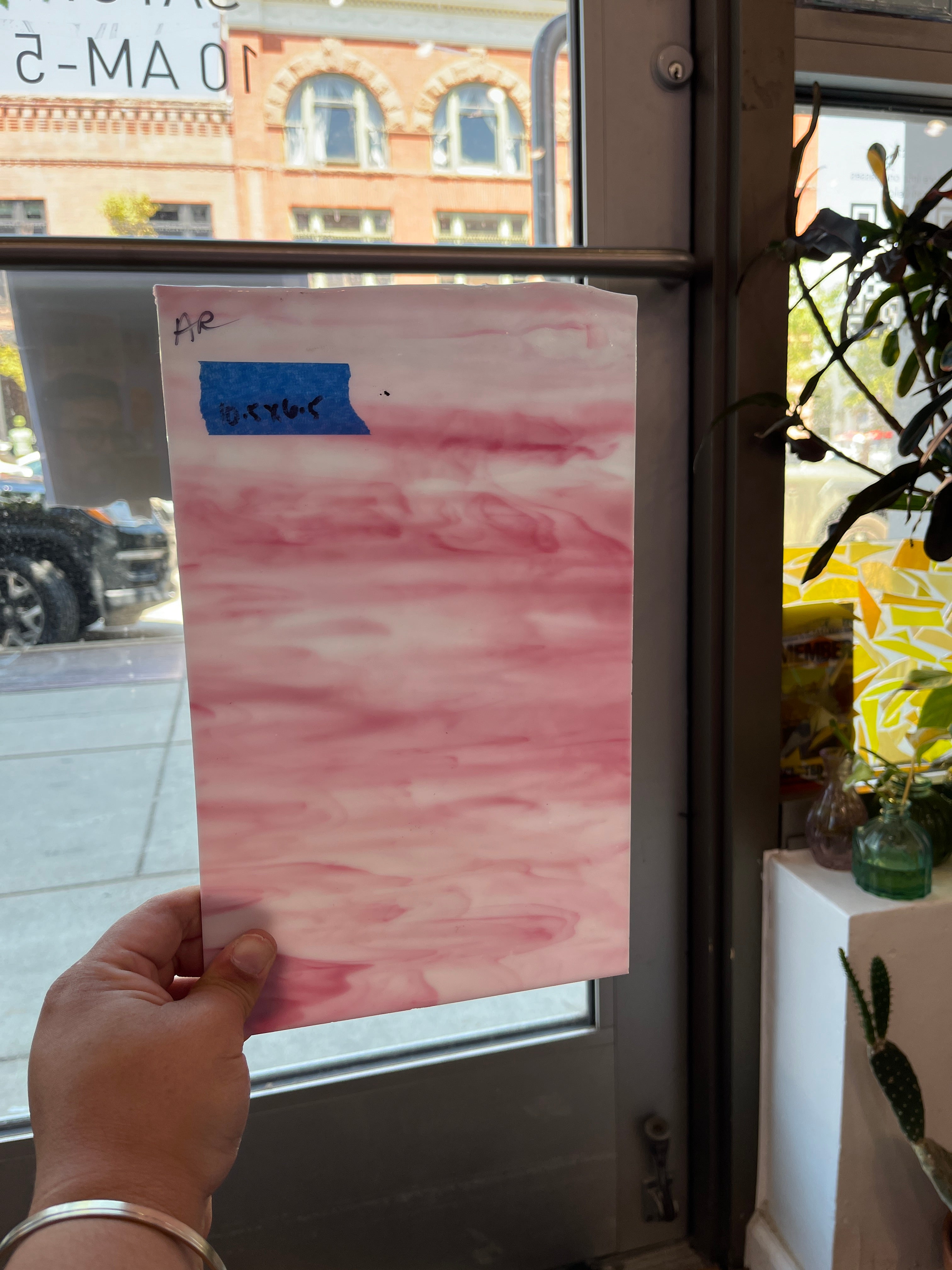 Armstrong Pink and White Wispy Discontinued (S) Sheet Glass Armstrong   