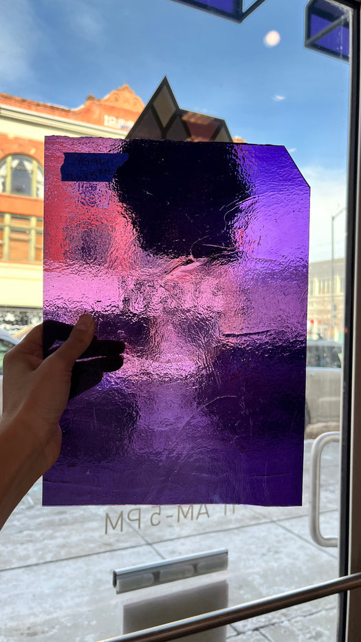 Purple Textured Youghiogheny Fusible 96 COE Sheet Glass Colorado Glassworks