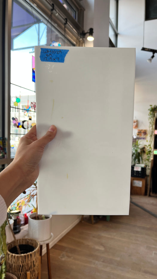 Solid White Opaque Wissmach Sheet Glass Colorado Glassworks WM1029 (12.5x7in)