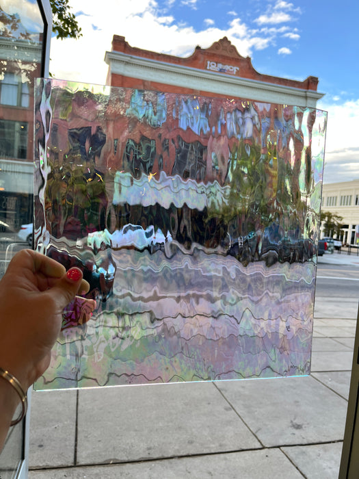 Vintage Clear Iridescent Waterglass Spectrum (S) Sheet Glass Colorado Glass Works