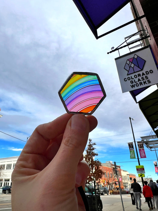 Rainbow Rondel Honeycomb Charms Finished Pieces Colorado Glassworks Charm 8