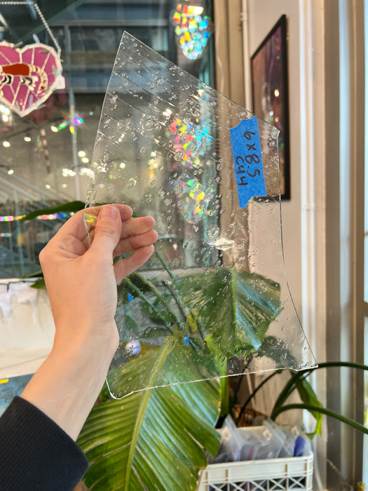 Clear Bubble Vintage Mouth Blown Glass Sheet Glass Colorado Glassworks