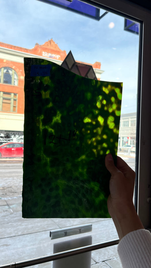 Green Mottled Sheet Glass Colorado Glassworks