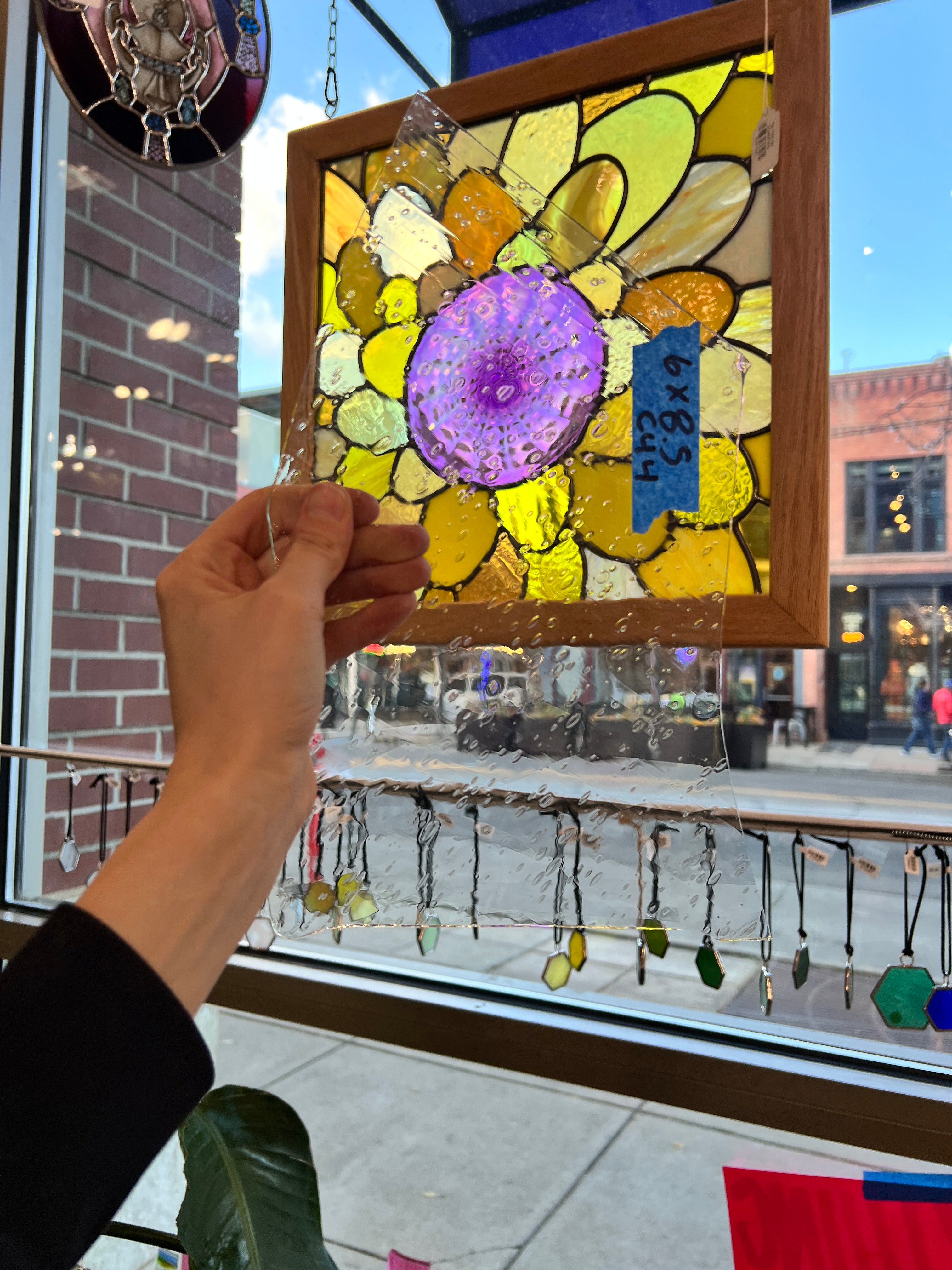 Clear Bubble Vintage Mouth Blown Glass Sheet Glass Colorado Glassworks