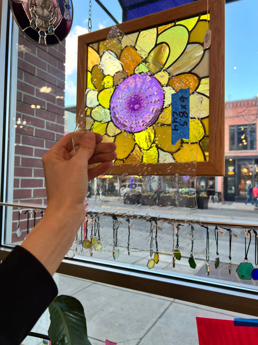 Clear Bubble Vintage Mouth Blown Glass Sheet Glass Colorado Glassworks