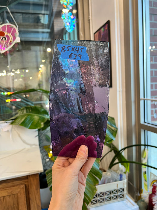 Blue Purple Fade Crackle Monach Sheet Glass Colorado Glass Works