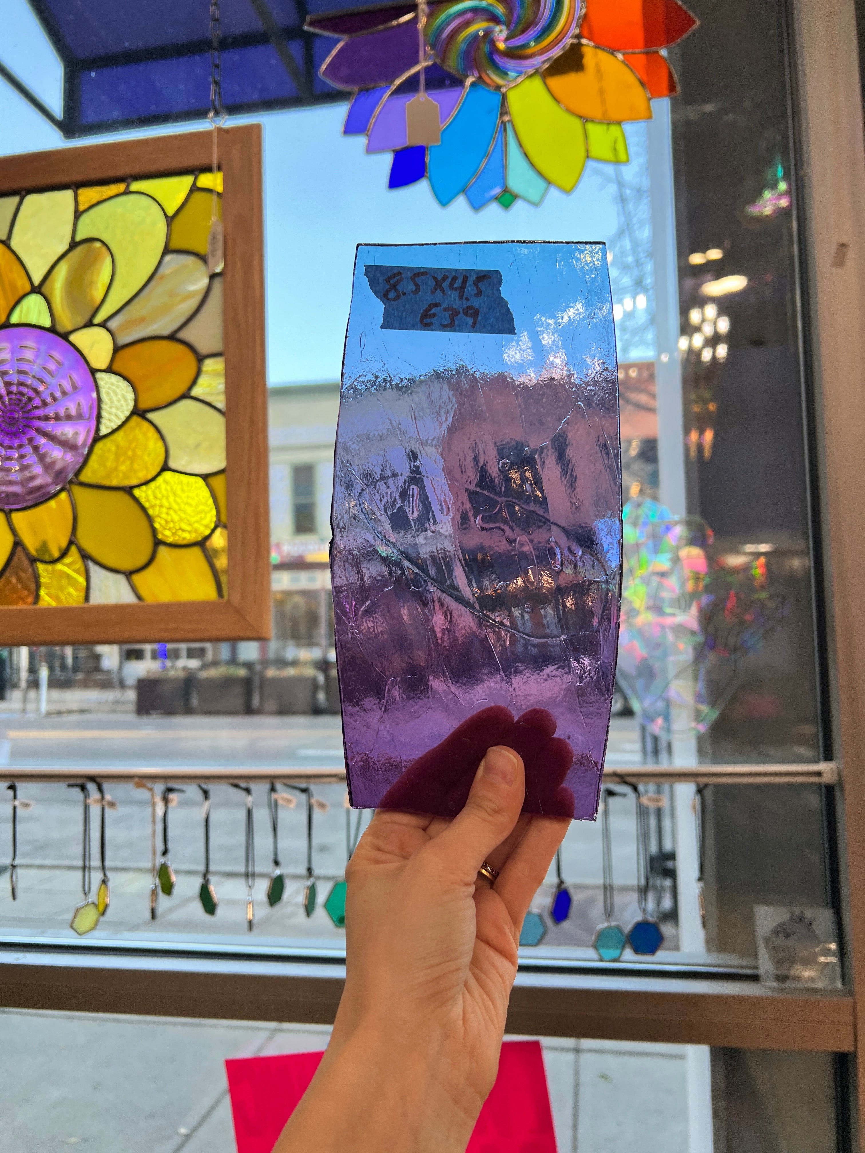 Blue Purple Fade Crackle Monach Sheet Glass Colorado Glass Works