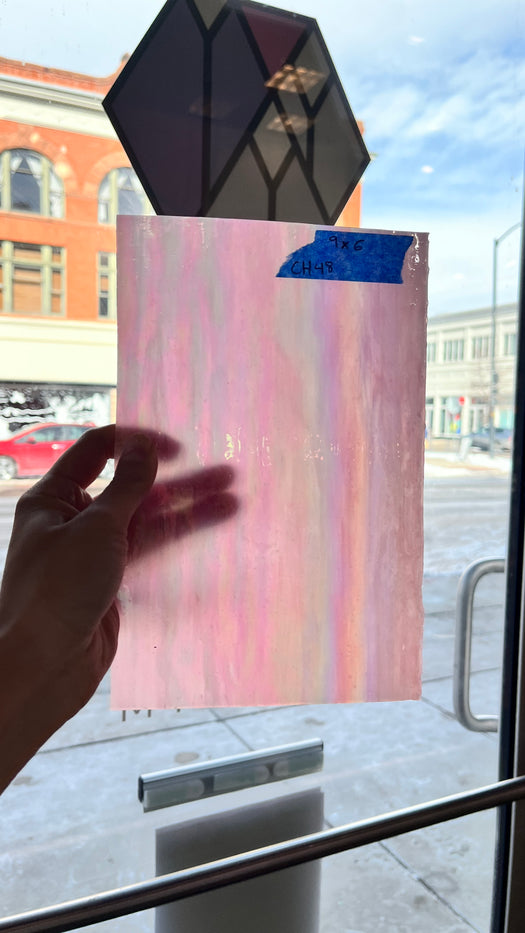 Pink Iridescent Choice Sheet Glass Colorado Glassworks