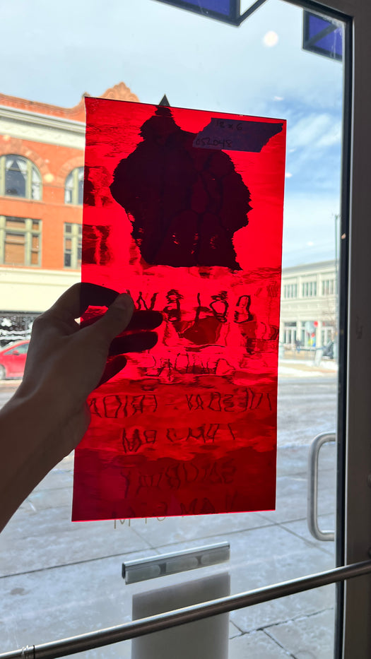 Red Transparent Waterglass Oceanside Fusible 96 COE Sheet Glass Colorado Glassworks