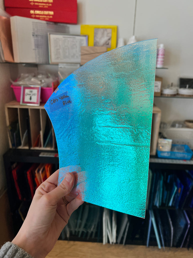 Teal/Pink Dichroic Fusible 90 COE Sheet Glass Colorado Glassworks   