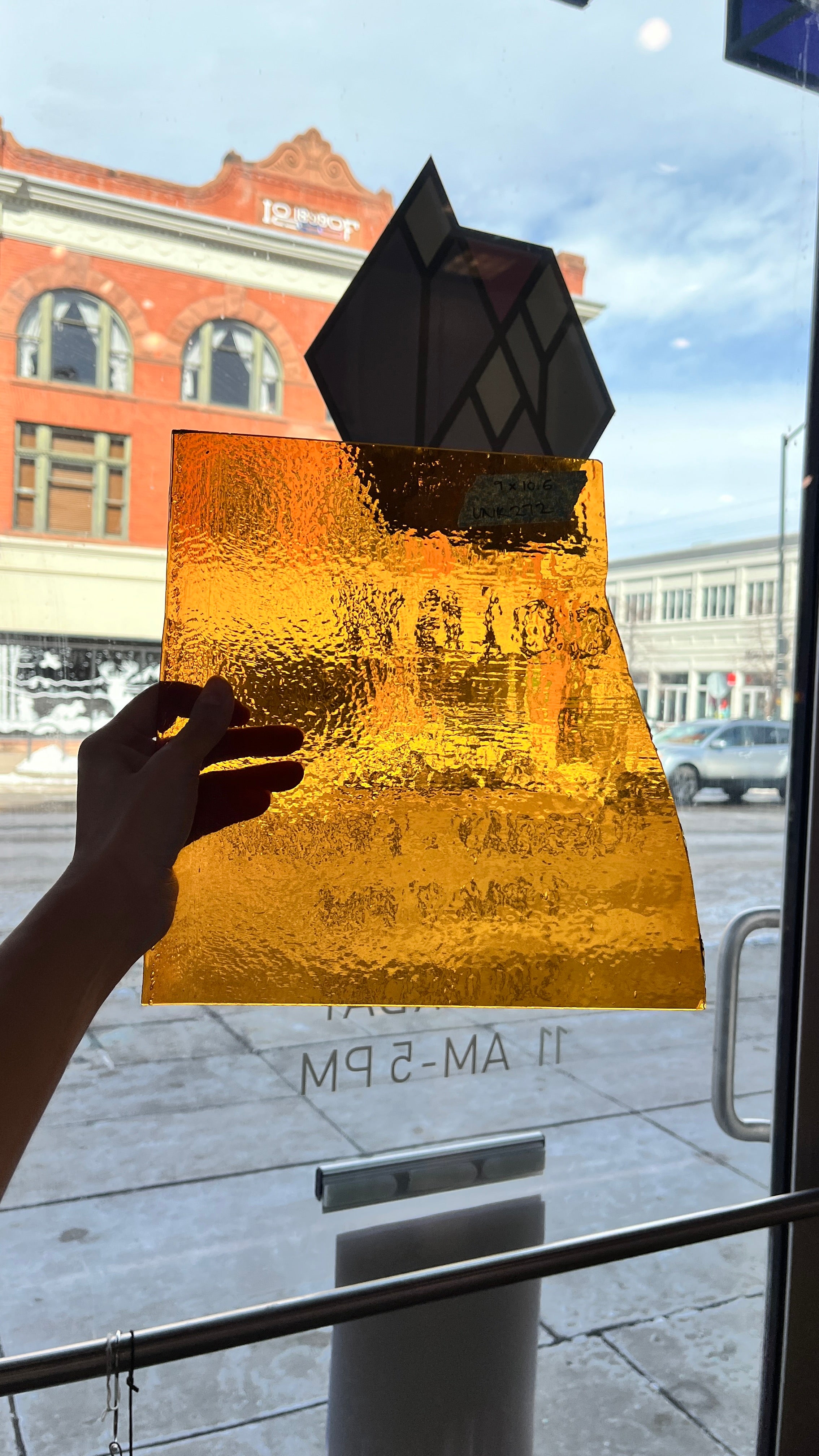 Transparent Amber Vintage Sheet Glass Colorado Glassworks