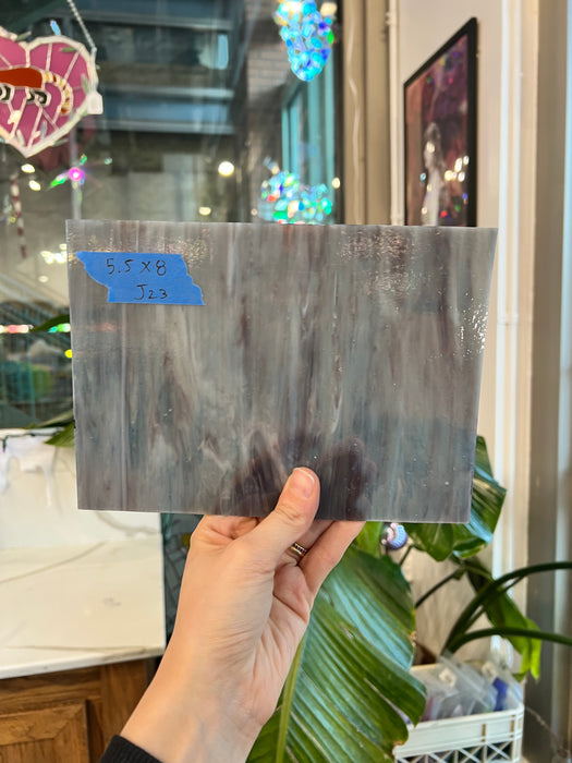 Vintage Gray Purple Wispy Armstrong Sheet Glass Colorado Glassworks J23 (8x5.5in)