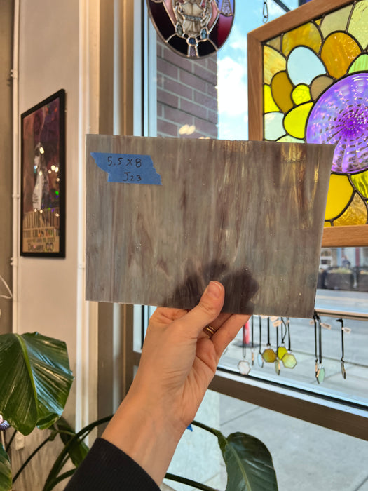 Vintage Gray Purple Wispy Armstrong Sheet Glass Colorado Glassworks