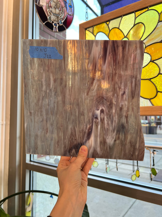 Vintage Gray Purple Wispy Armstrong Sheet Glass Colorado Glassworks