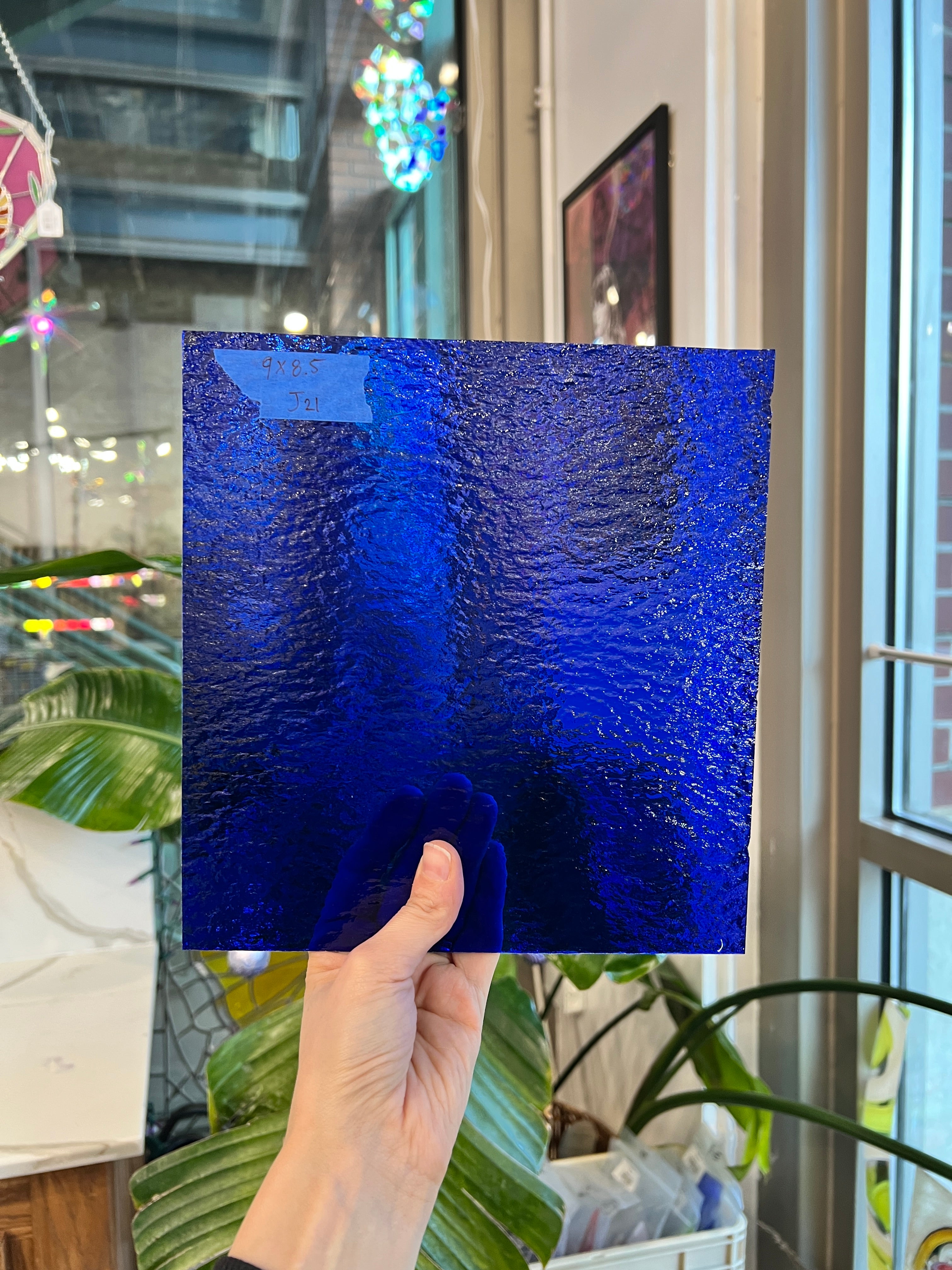 Dark Blue Spectrum Rough Roll Sheet Glass Colorado Glassworks J20 (7x9in)