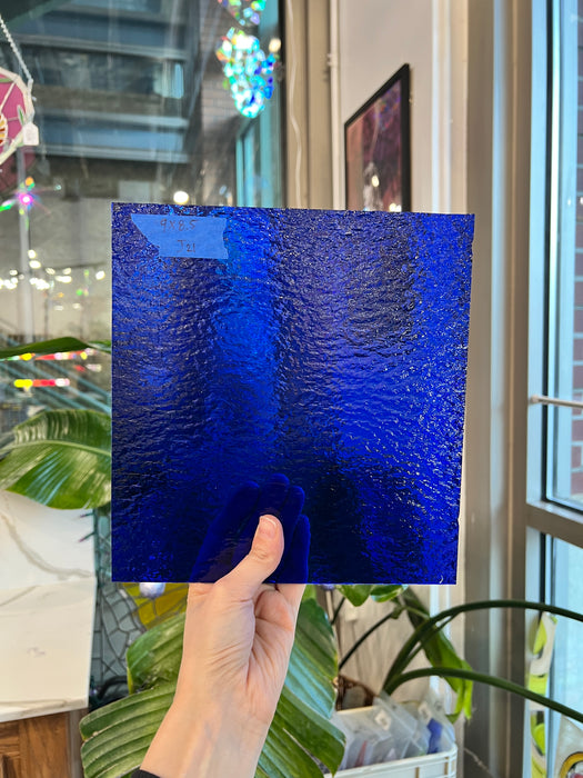 Dark Blue Spectrum Rough Roll Sheet Glass Colorado Glassworks J20 (7x9in)