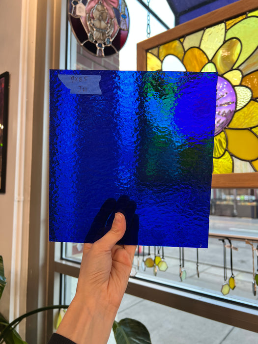 Dark Blue Spectrum Rough Roll Sheet Glass Colorado Glassworks