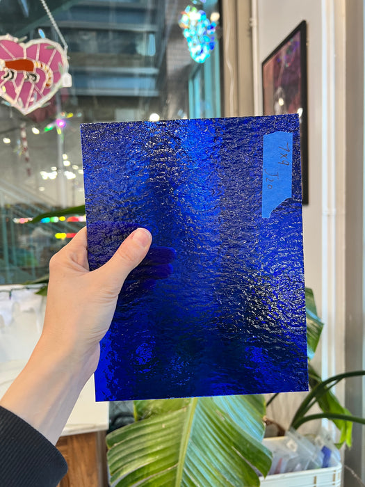 Dark Blue Spectrum Rough Roll Sheet Glass Colorado Glassworks J21 (9x8.5in)