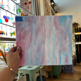 Armstrong White with Pink and Blue Wispies Discontinued (S) Sheet Glass Armstrong   