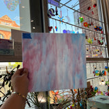 Armstrong White with Pink and Blue Wispies Discontinued (S) Sheet Glass Armstrong   