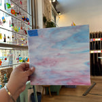 Armstrong White with Pink and Blue Wispies Discontinued (S) Sheet Glass Armstrong   