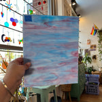 Armstrong White with Pink and Blue Wispies Discontinued (S) Sheet Glass Armstrong   