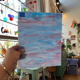 Armstrong White with Pink and Blue Wispies Discontinued (S) Sheet Glass Armstrong   