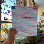 Armstrong White with Pink and Blue Wispies Discontinued (S) Sheet Glass Armstrong   