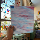 Armstrong White with Pink and Blue Wispies Discontinued (S) Sheet Glass Armstrong   