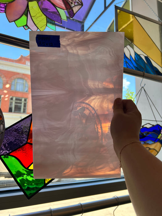 Pink White Wispy Spectrum Sheet Glass Colorado Glassworks