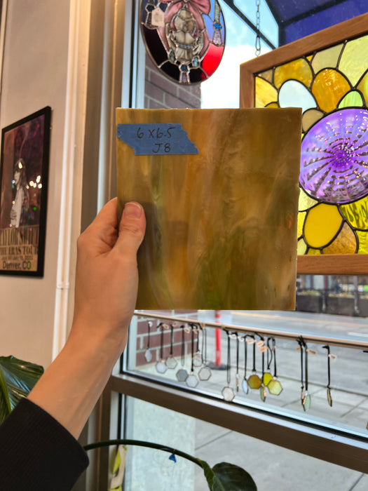 Brown Green Wispy Sheet Glass Colorado Glassworks